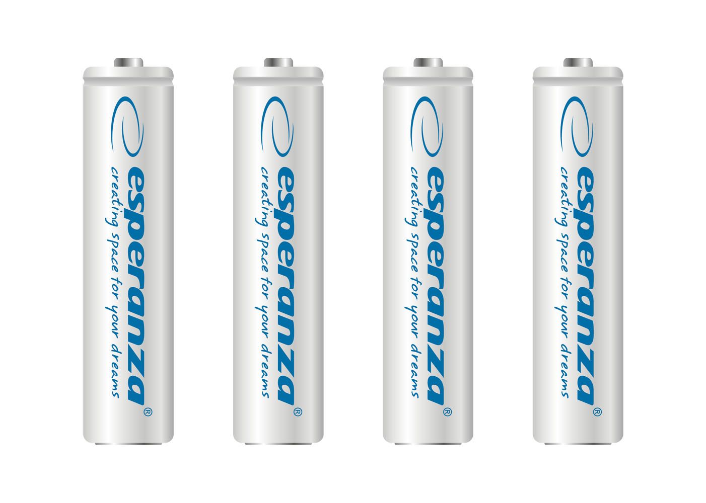 Esperanza 1000mAh AAA Ni-MH akkumulátor 4db/csomag White