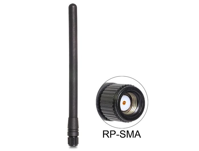 DeLock ZigBee 868 MHz Antenna RP-SMA 2 dBi omnidirectional fixed