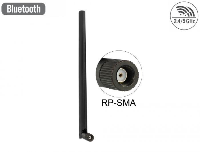 DeLock WLAN Antenna RP-SMA 802.11 ac/a/h/b/g/n 3 ~ 6 dBi Omnidirectional Joint