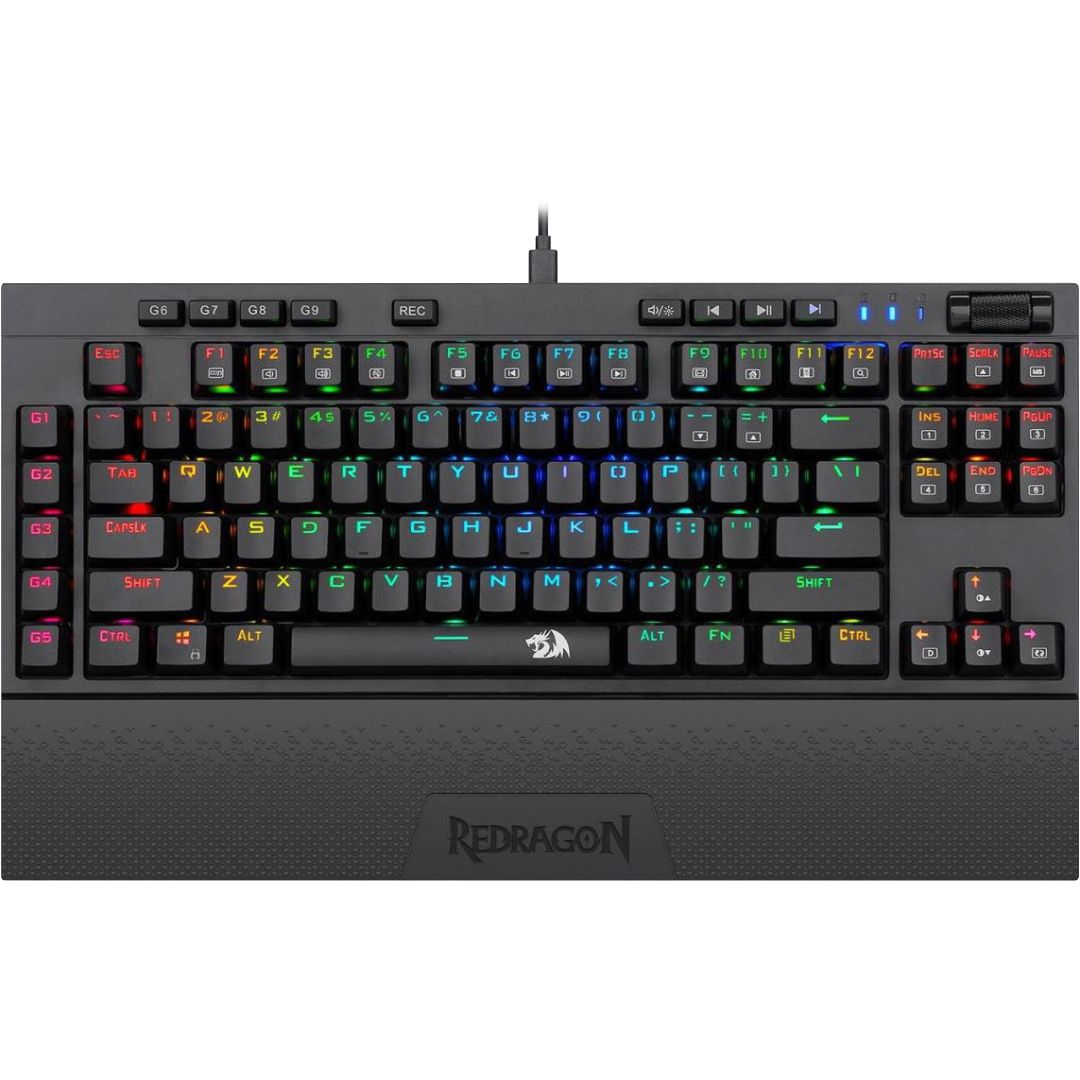 Redragon Broadsword-Pro Mechanical Gaming RGB Wired Keyboard Blue Switches Black HU