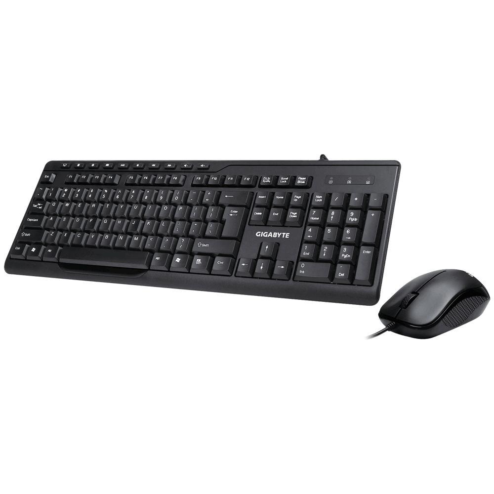 Gigabyte KM6300 Wired combo with multimedia controls Black