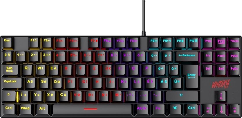 Ventaris Malevik RGB Mechanical Red Switch Gamer Keyboard Black HU