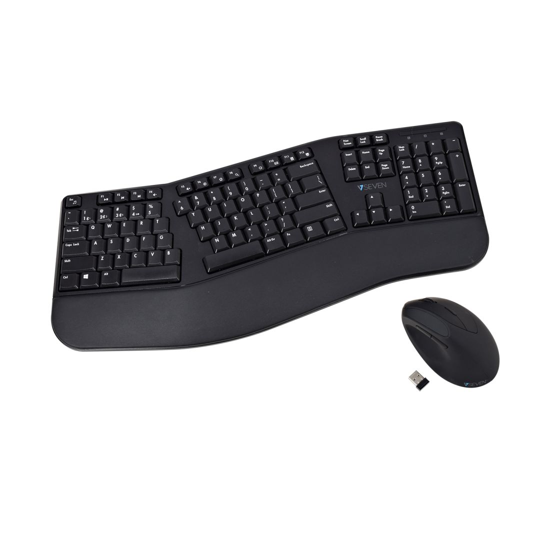 V7 CKW500BT Bluetooth Ergonomic Keyboard and Mouse Combo Black UK