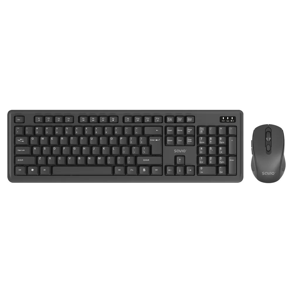 Savio KB-03 Wireless keyboard and mouse set Black US