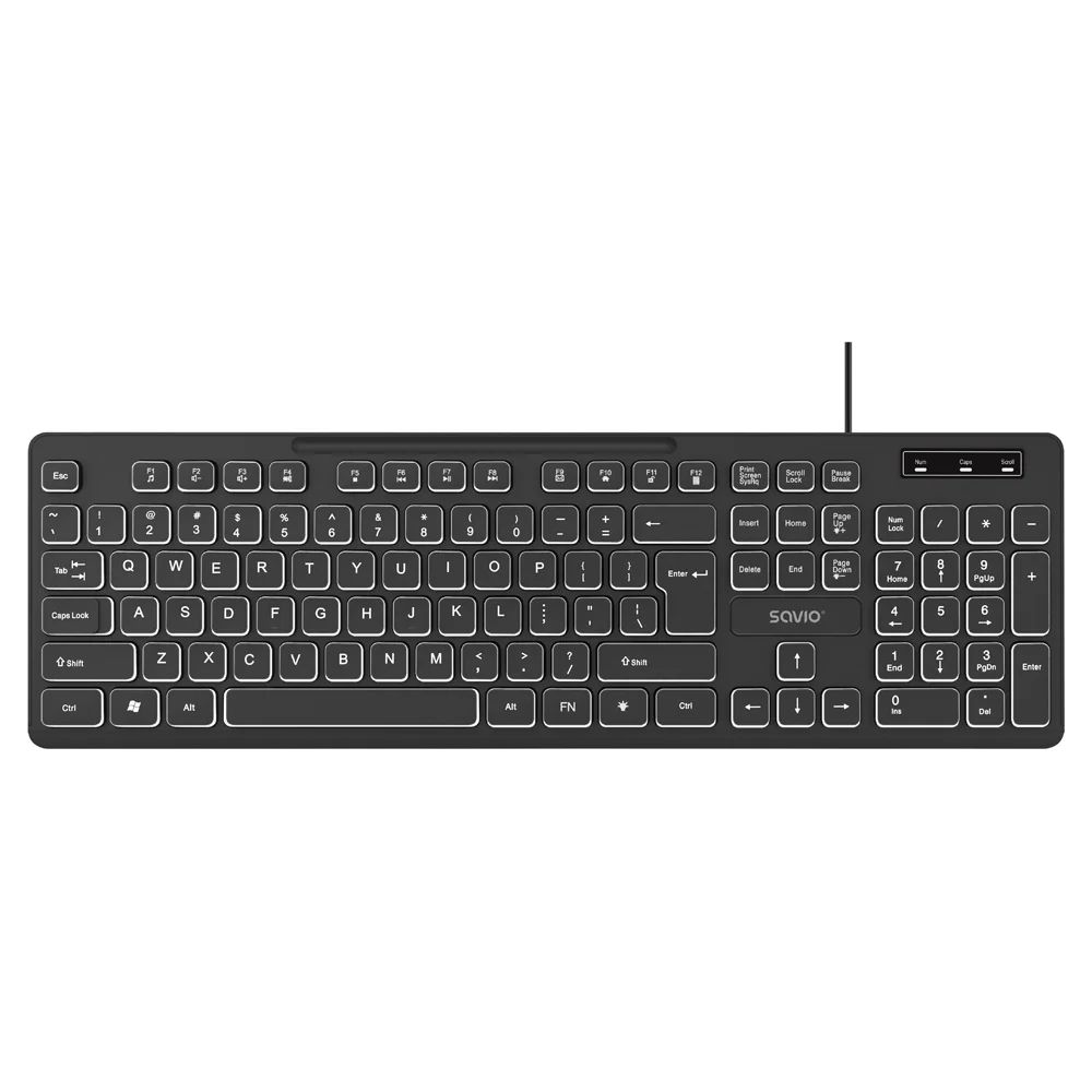 Savio KB-04 Wired keyboard LED backlight Black UK
