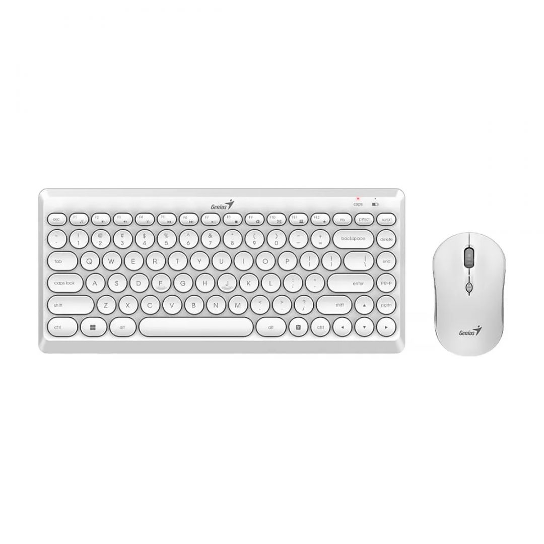 Genius LuxeMate Q8000 Stylish Wireless Keyboard & Mouse Combo White HU