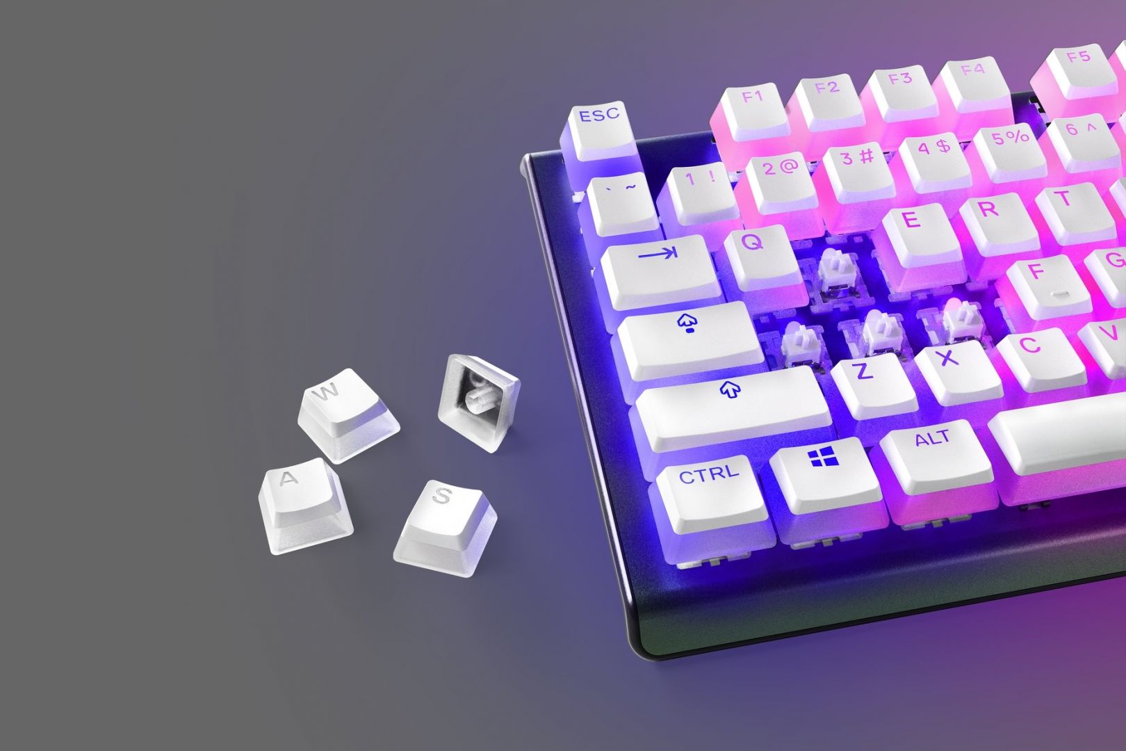 Steelseries PrismCAPS Universal Double Shot PBT Keycaps White UK