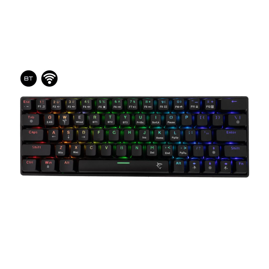 White Shark Kaiken Red Switches Gaming Keyboard Black US