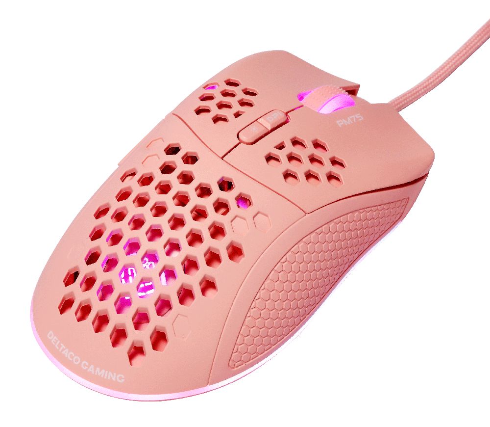 Deltaco GAM-108 PM75 Ultra Light Gaming Mouse Pink