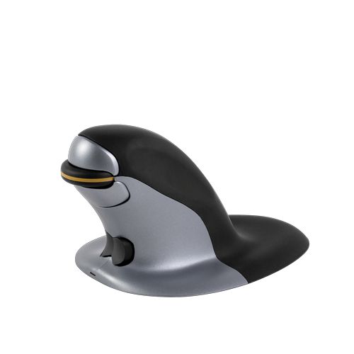 Fellowes Penguin Ambidextrous Vertical Small Wireless Mouse Black/Silver