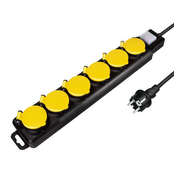 Logilink Hálózati Elosztó Kapcsolóval 6DIN 1,5m Black/Yellow