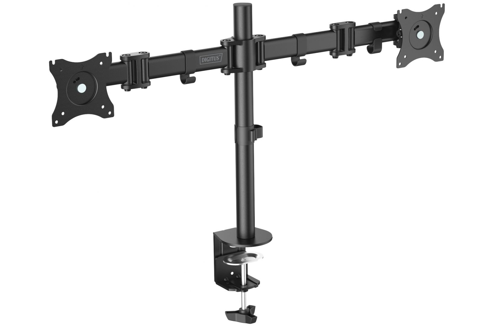 Digitus DA-90349 Universal Dual Monitor Stand With Clamp Mount Black