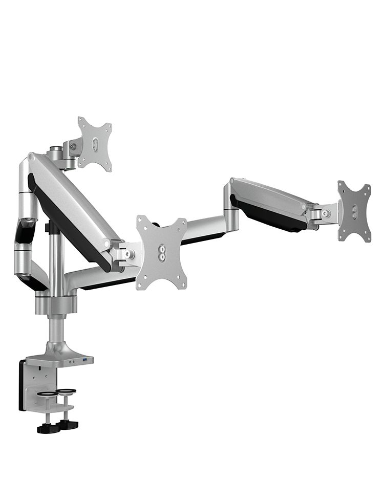 Raidsonic IcyBox IB-MS505-TI Monitor Stand Table Mount For Three Monitors Up To 32