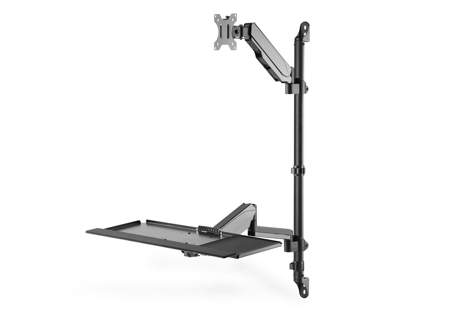 Digitus DA-90372 Flexible Wall-Mounted Stand/Sit Workstation Single Monitor Black