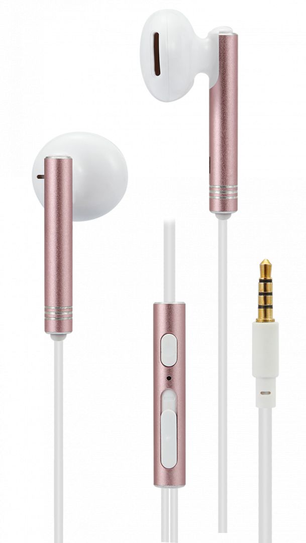 2GO Delux In-Ear Stereo Headset White/Rose Gold