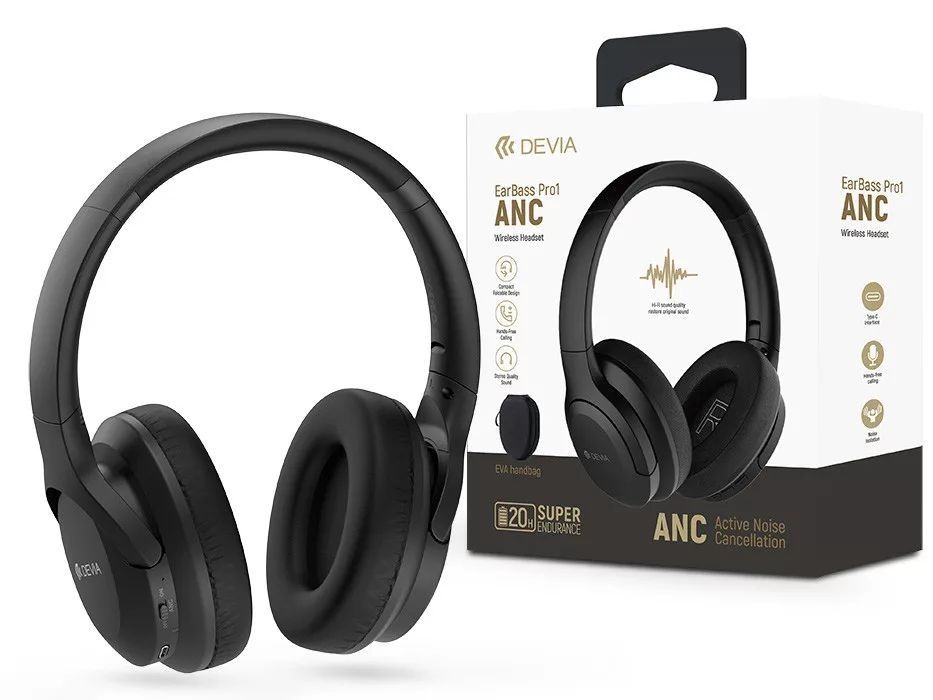 Devia ST104143 EarBass Pro1 ANC Bluetooth Headset Black