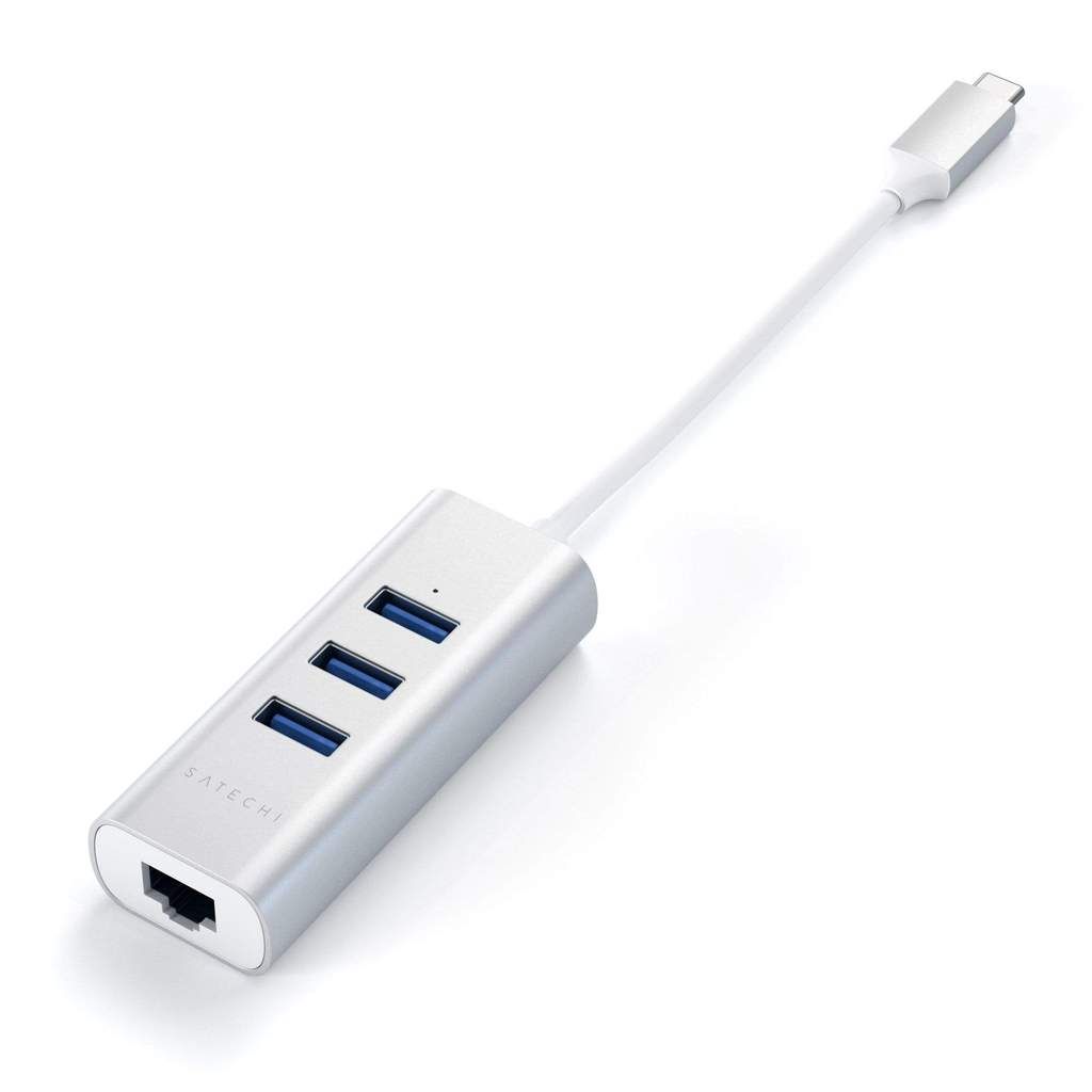 Satechi Type-C 2-in-1 USB Hub with Ethernet Silver