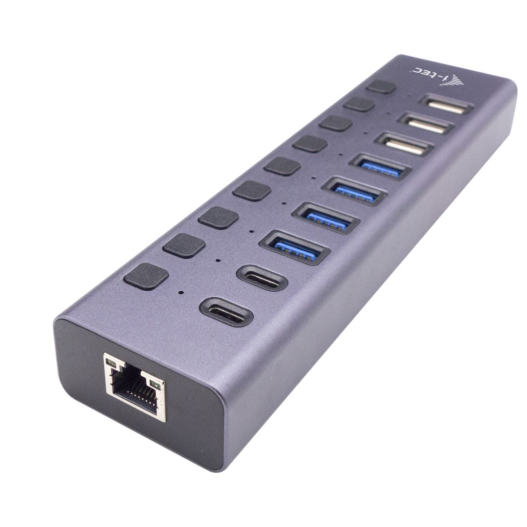 I-TEC USB-A/USB-C Charging HUB 9port with LAN + Power Adapter 60W