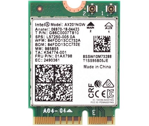 Intel NIC WI-FI 6 AX201 2230 2x2 AX+BT No vPro