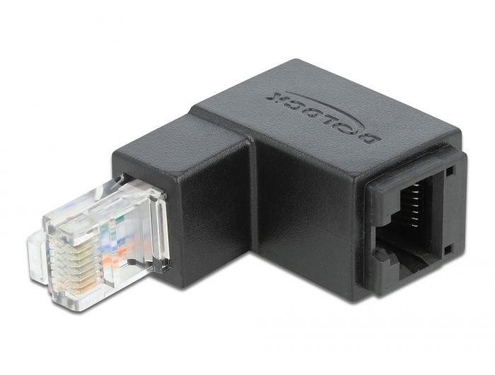 DeLock Adapter RJ45 plug downwards angled > RJ45 jack Cat.6 UTP