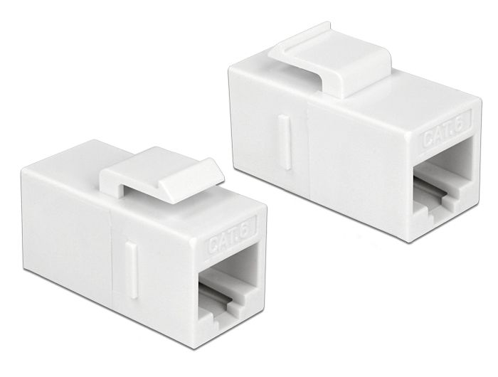 DeLock Keystone Module RJ45 jack > RJ45 jack Cat.6 UTP White