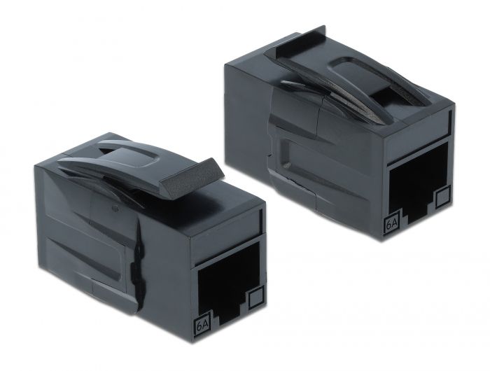 DeLock Keystone Module RJ45 jack > RJ45 jack Cat.6A UTP Black