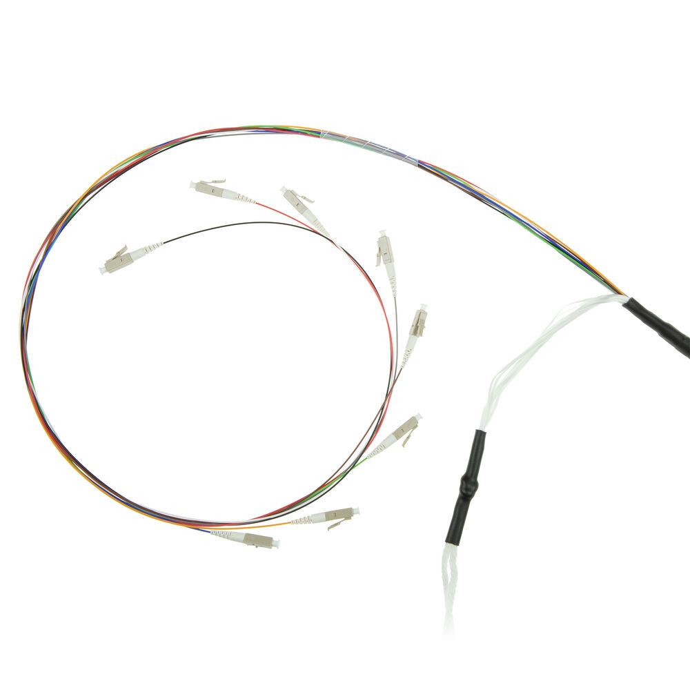 ACT Singlemode 9/125 OS2 indoor/outdoor cable 8 fibers with LC connectors 110m Black