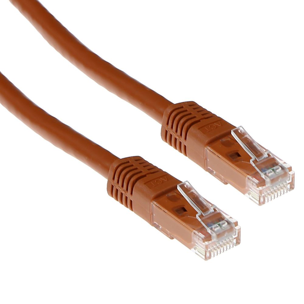 ACT CAT6A U-UTP Patch Cable 20m Brown