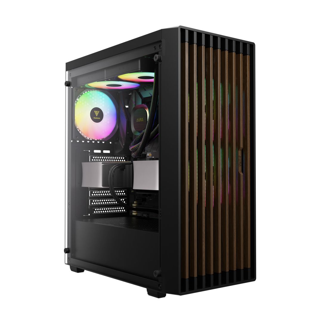 Gamdias Aura GC4 Elite ARGB Tempered Glass Black