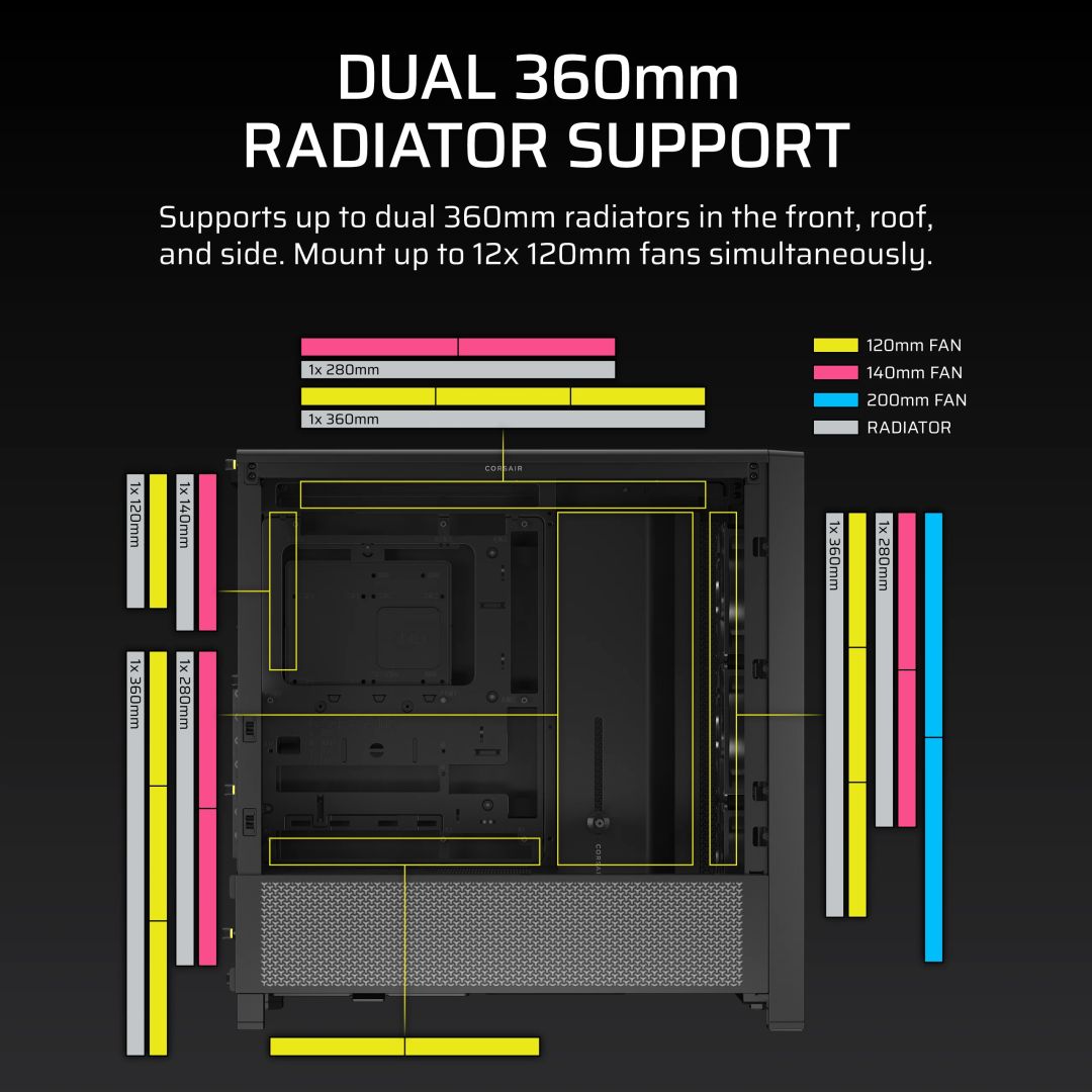 Corsair Frame 4000D RS Tempered Glass Black