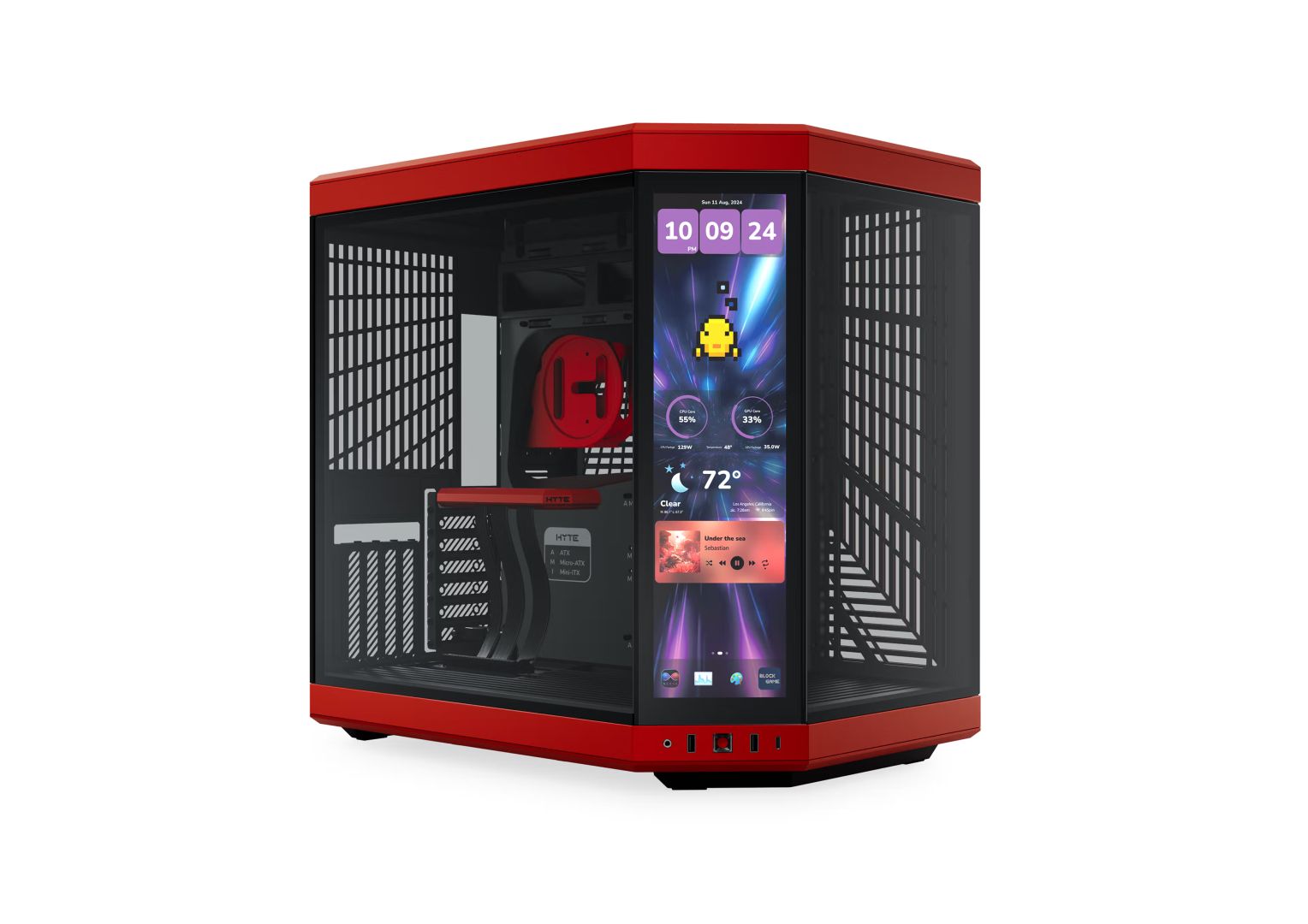 HYTE Y70 Touch Infinite Tempered Glass Black/Red