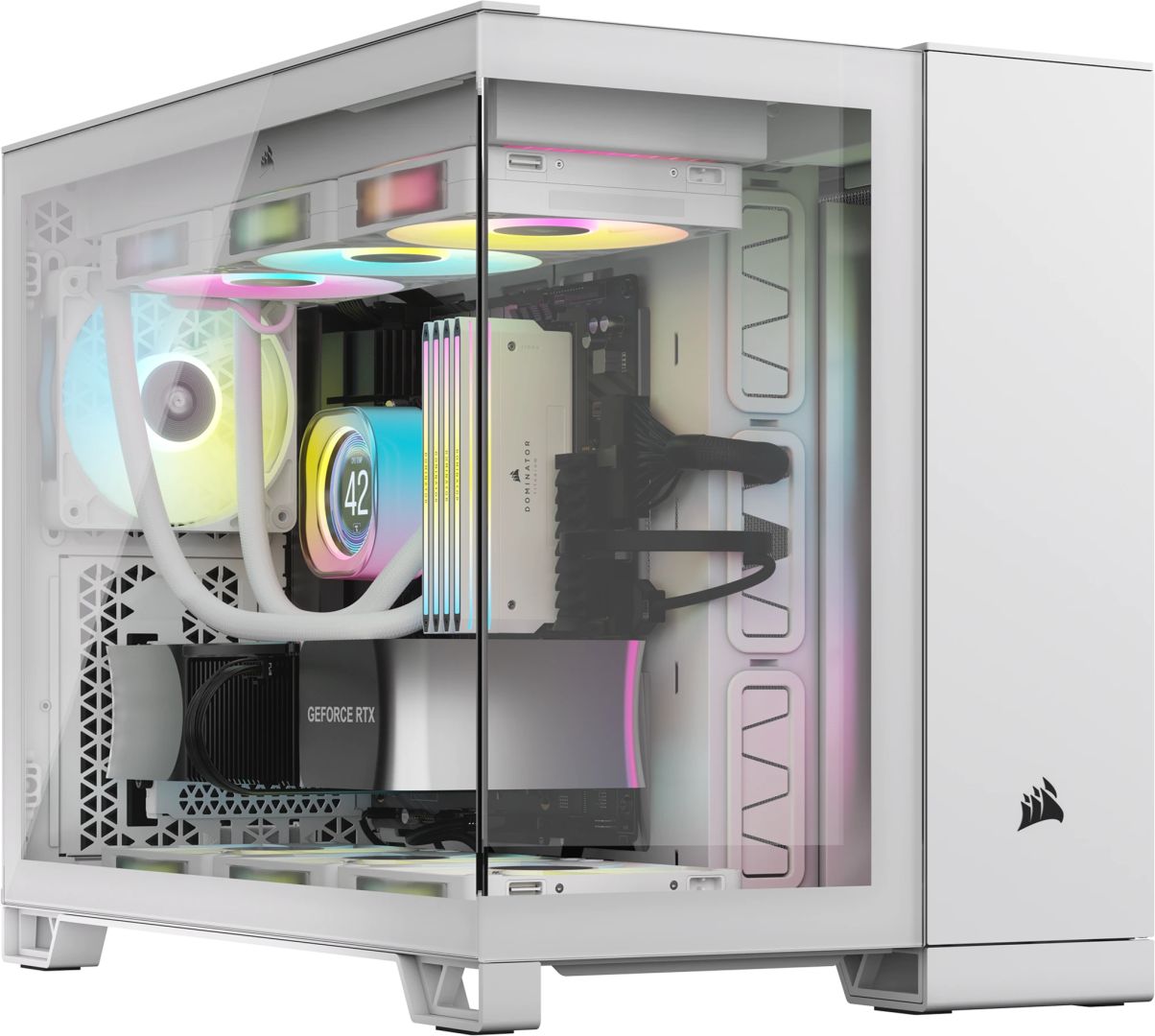 Corsair iCUE LINK 2500X RGB Micro ATX Dual Chamber Tempered Glass White