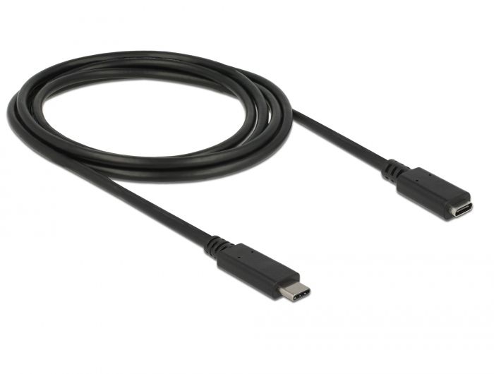 DeLock Extension cable SuperSpeed USB (USB 3.1 Gen 1) USB Type-C male > female 3 A 2m Black