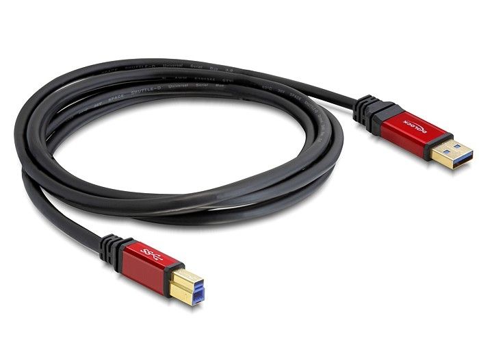 DeLock USB 3.0 Type-A male > USB 3.0 Type-B male Premium cable 2m Black