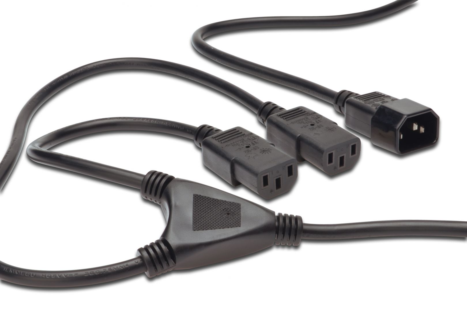 Assmann Power Cord splitter cable, C14 - 2x C13 1,7m Black