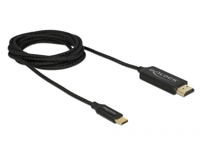 DeLock USB cable Type-C to HDMI (DP Alt Mode) 4K 60Hz 2m coaxial