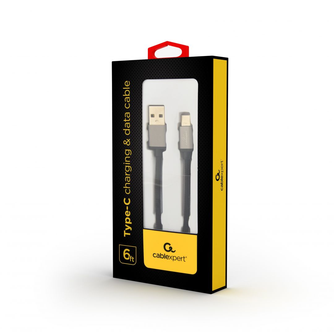 Gembird CCB-MUSB2B-AMCM-6-G USB2.0 - USB Type-C cable 1,8m Black