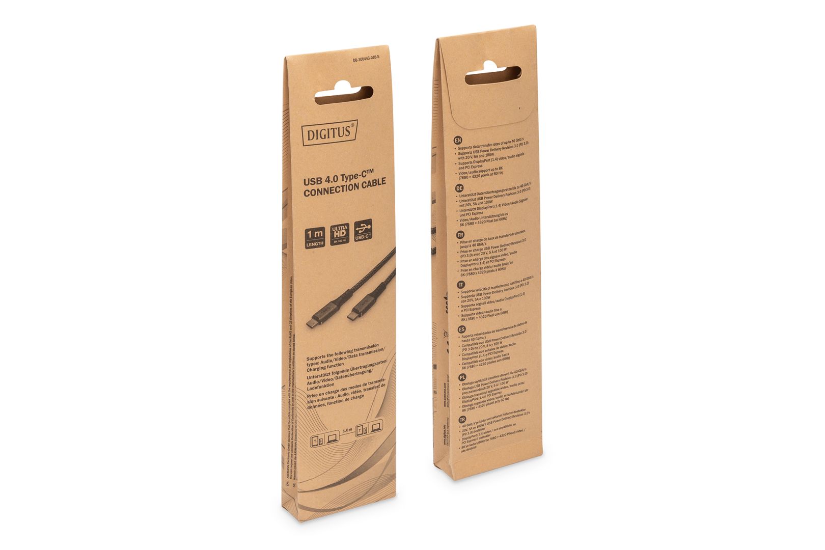 Digitus USB 4.0 Type-C connection cable 1m Black