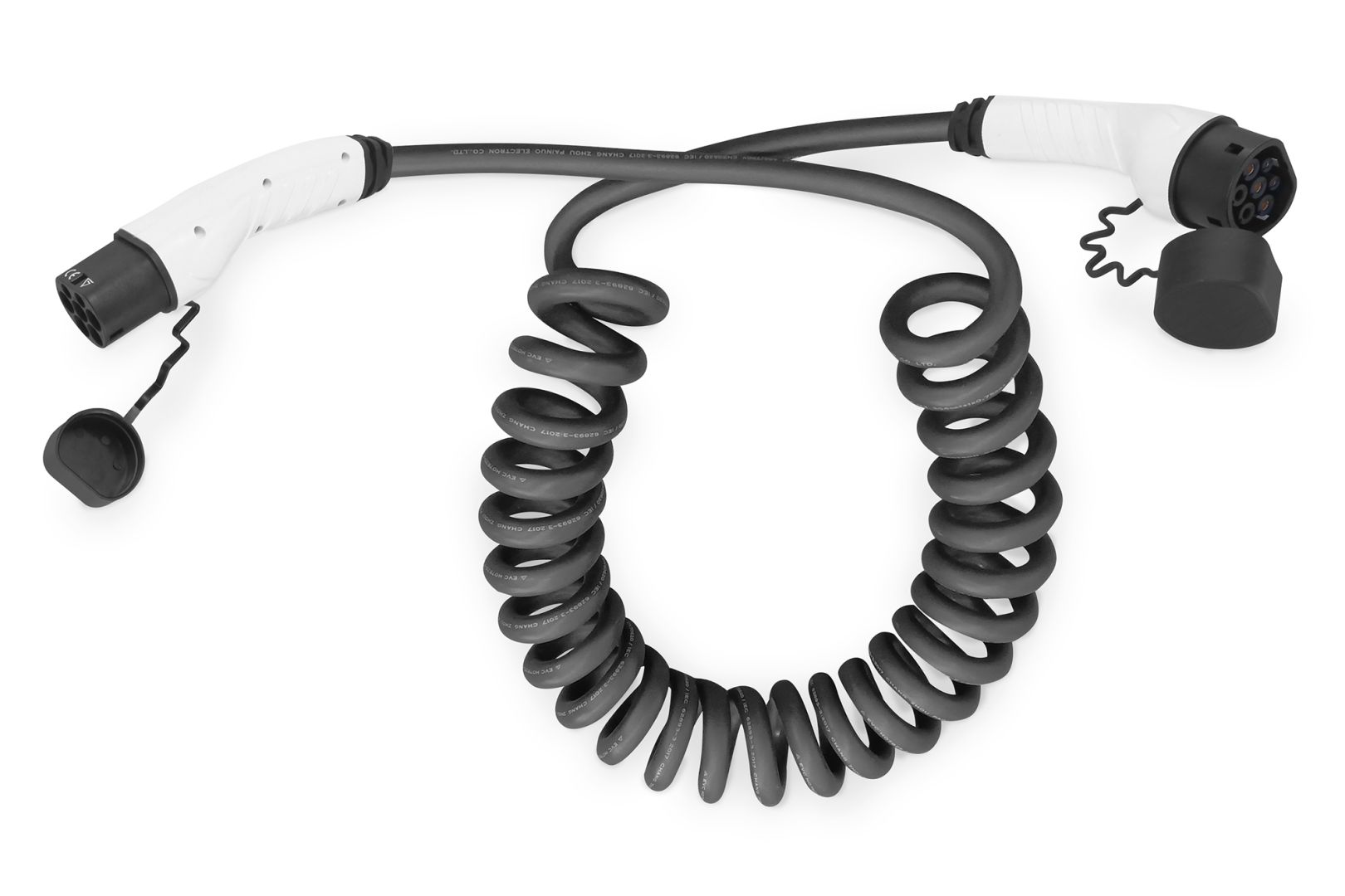 Digitus Spiral EV charging cable Type 2 to Type 2 10m Black