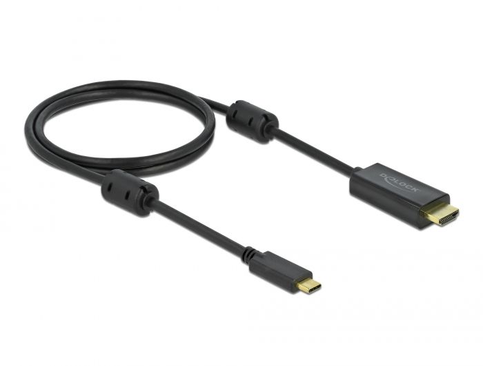 DeLock Active USB Type-C to HDMI Cable (DP Alt Mode) 4K 60 Hz 1m Black