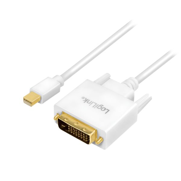 Logilink Mini DisplayPort (male) - DVI-D(24+1) Dual Link (male) 1080p 1,8m White