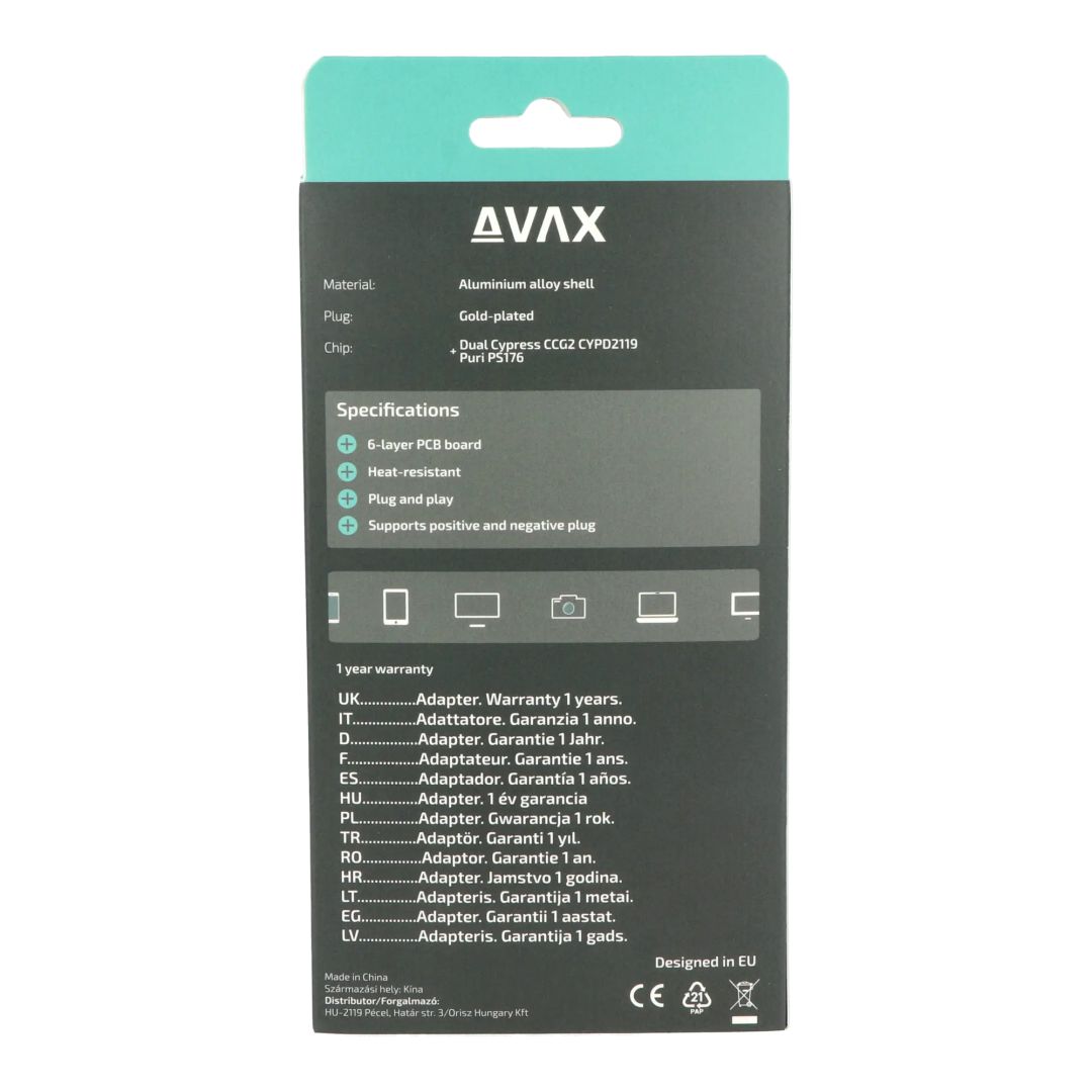 Avax AV902 PRIME Type C - HDMI 2.0 4K/60Hz AV Cable Black