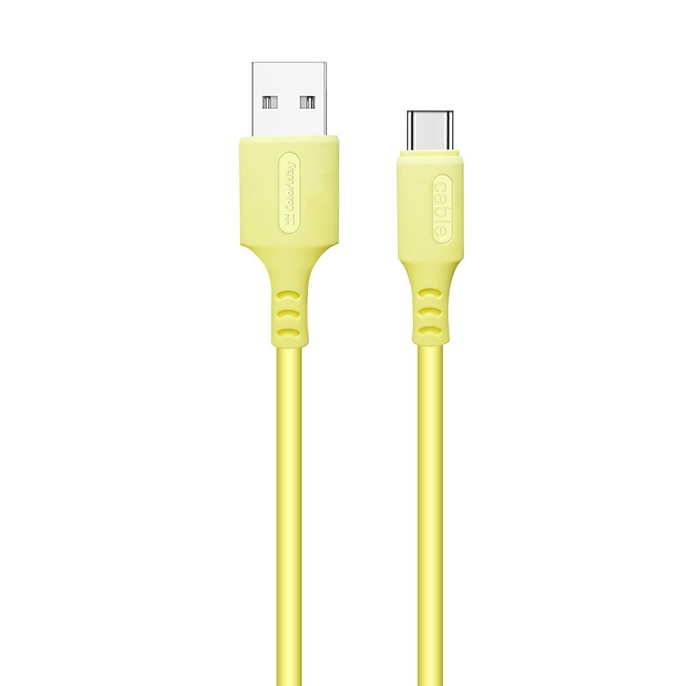 ColorWay USB-A to Type-C (head metal) 2.4A 1m Yellow