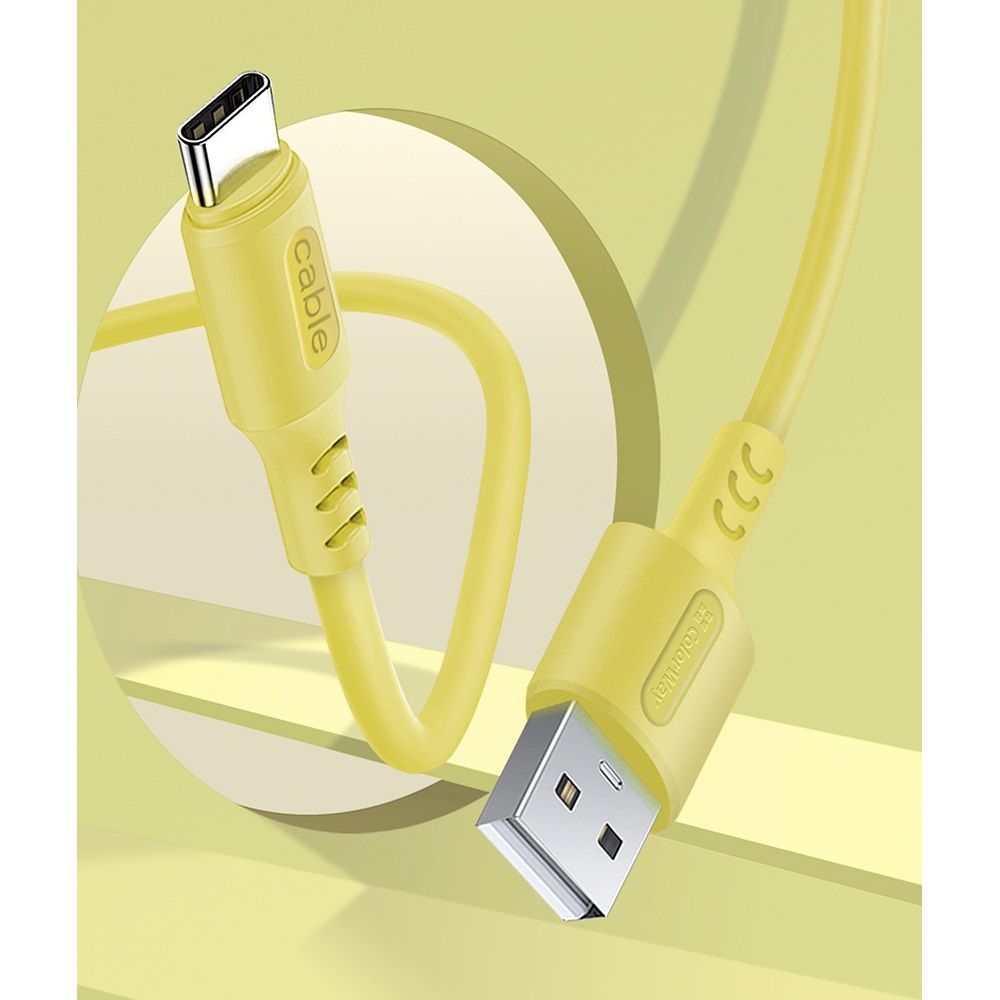ColorWay USB-A to Type-C (head metal) 2.4A 1m Yellow