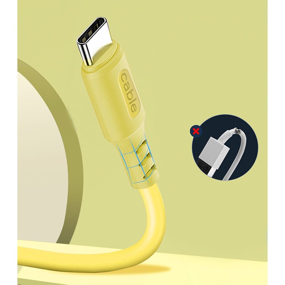 ColorWay USB-A to Type-C (head metal) 2.4A 1m Yellow