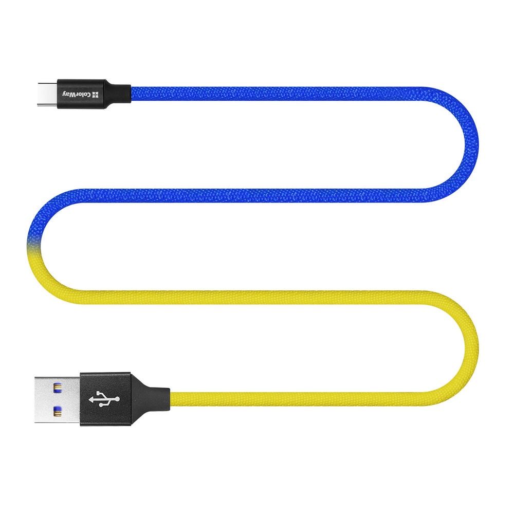 ColorWay USB to Type-C (national) 2.4A cable 1m Blue Yellow