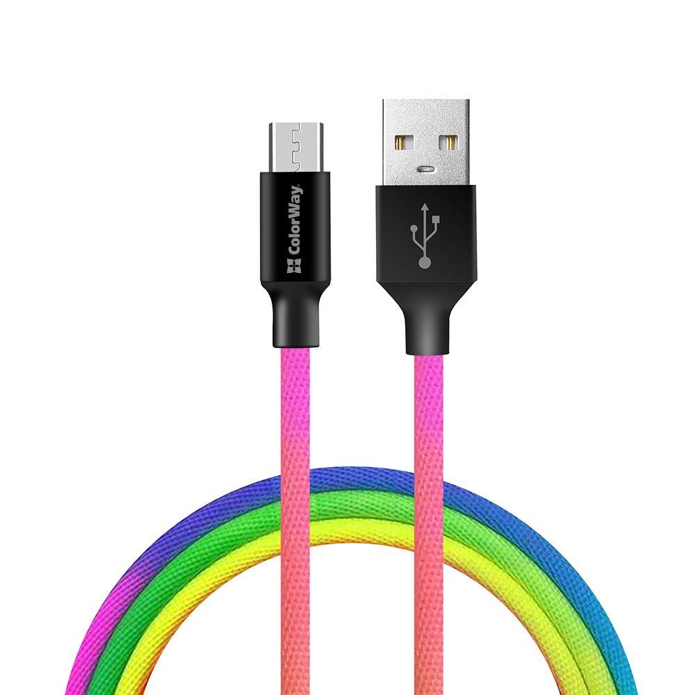 ColorWay USB to MicroUSB 2.4A cable 1m Multicolor