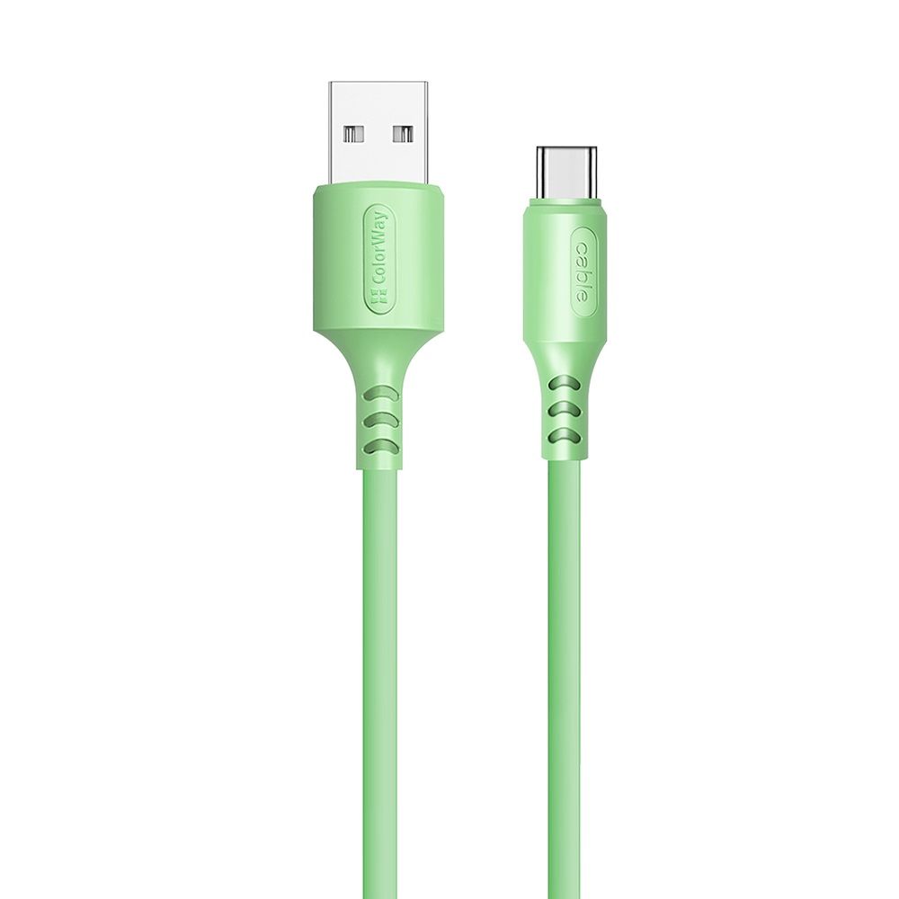 ColorWay USB to Type-C cable (soft silicone) 2.4A 1m Green