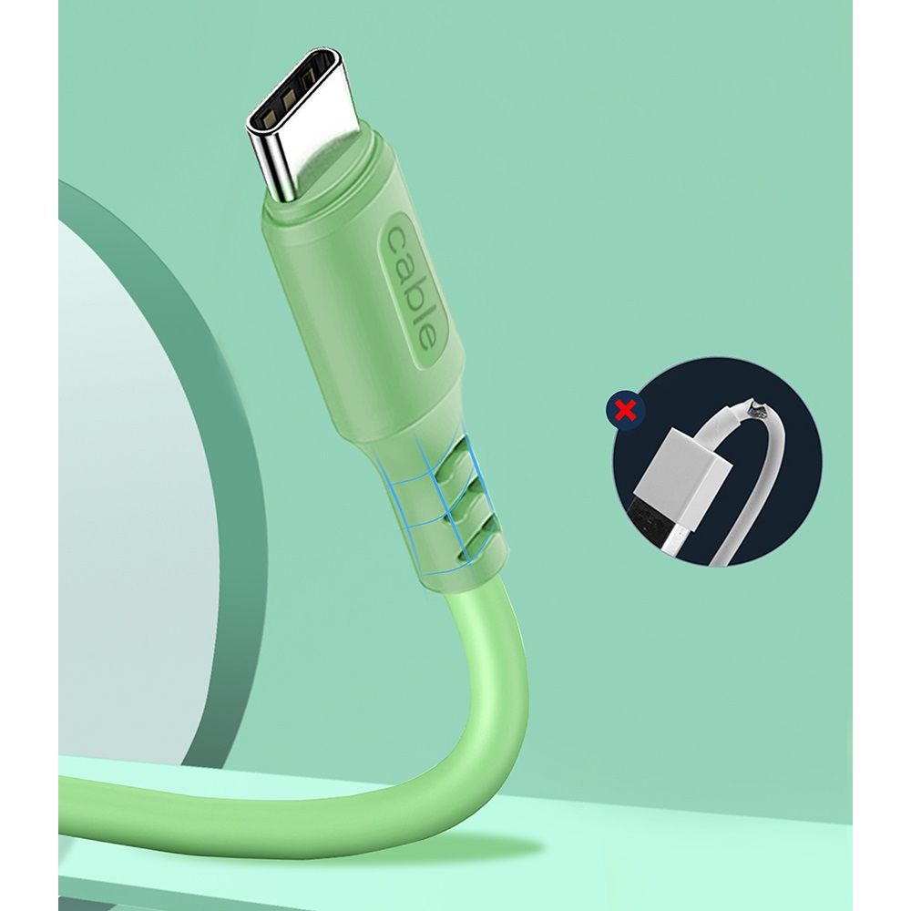 ColorWay USB to Type-C cable (soft silicone) 2.4A 1m Green