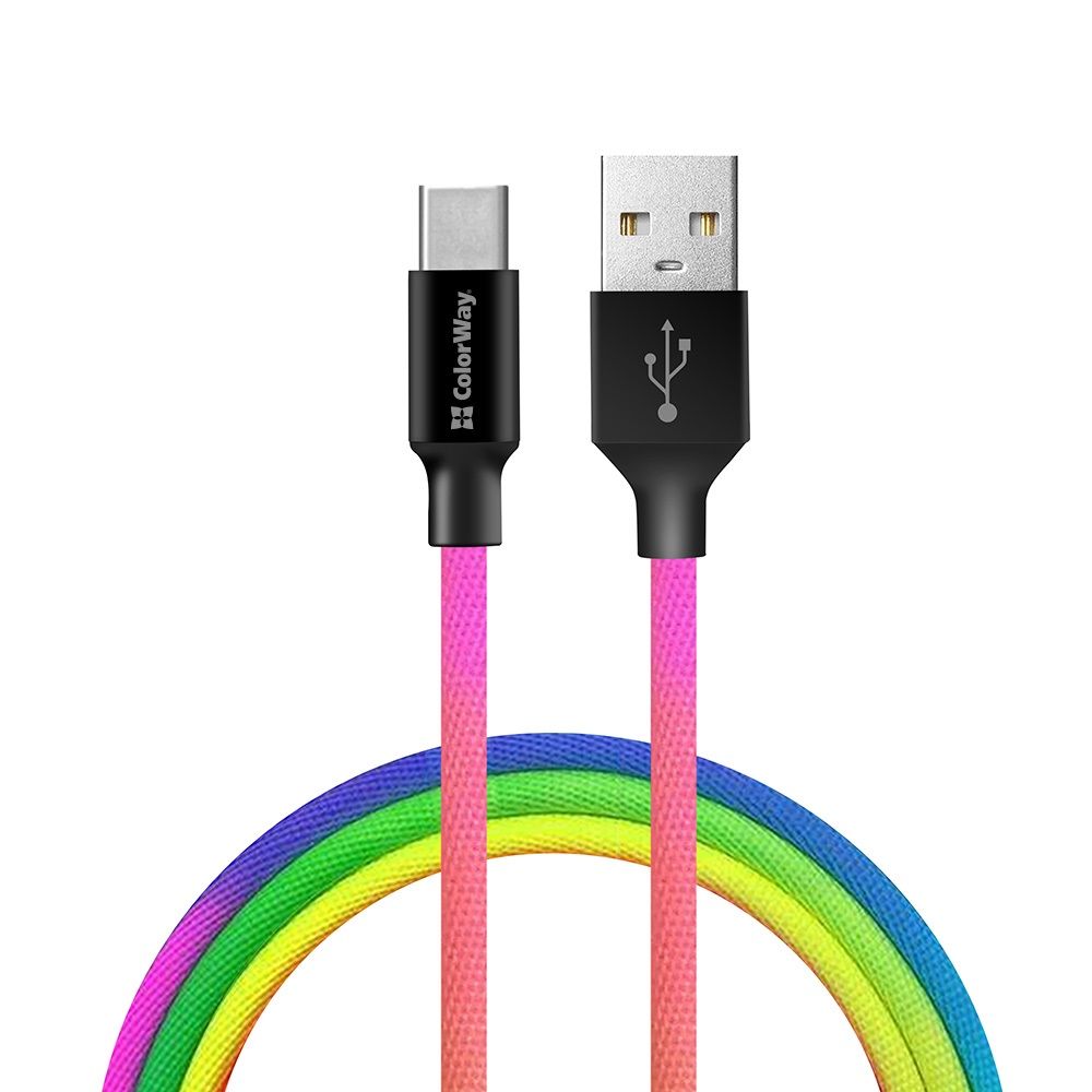 ColorWay USB to Type-C 2.4A cable 1m Multicolor